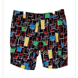 Loudmouth Ladies Bermuda Shorts Size 16 Cocktail Pattern